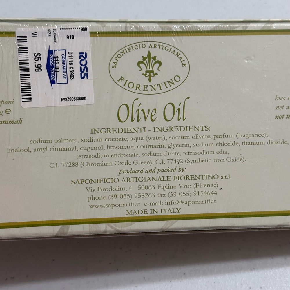 Saponificio Artigianale Fiorentino Olive Oil Bar Soap Set Made in Italy NEW - Picture 5 of 7